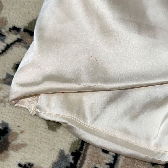 Oh Polly Halter Top Cream Satin Feel Dress | Sz 4 - Picture 4 of 9